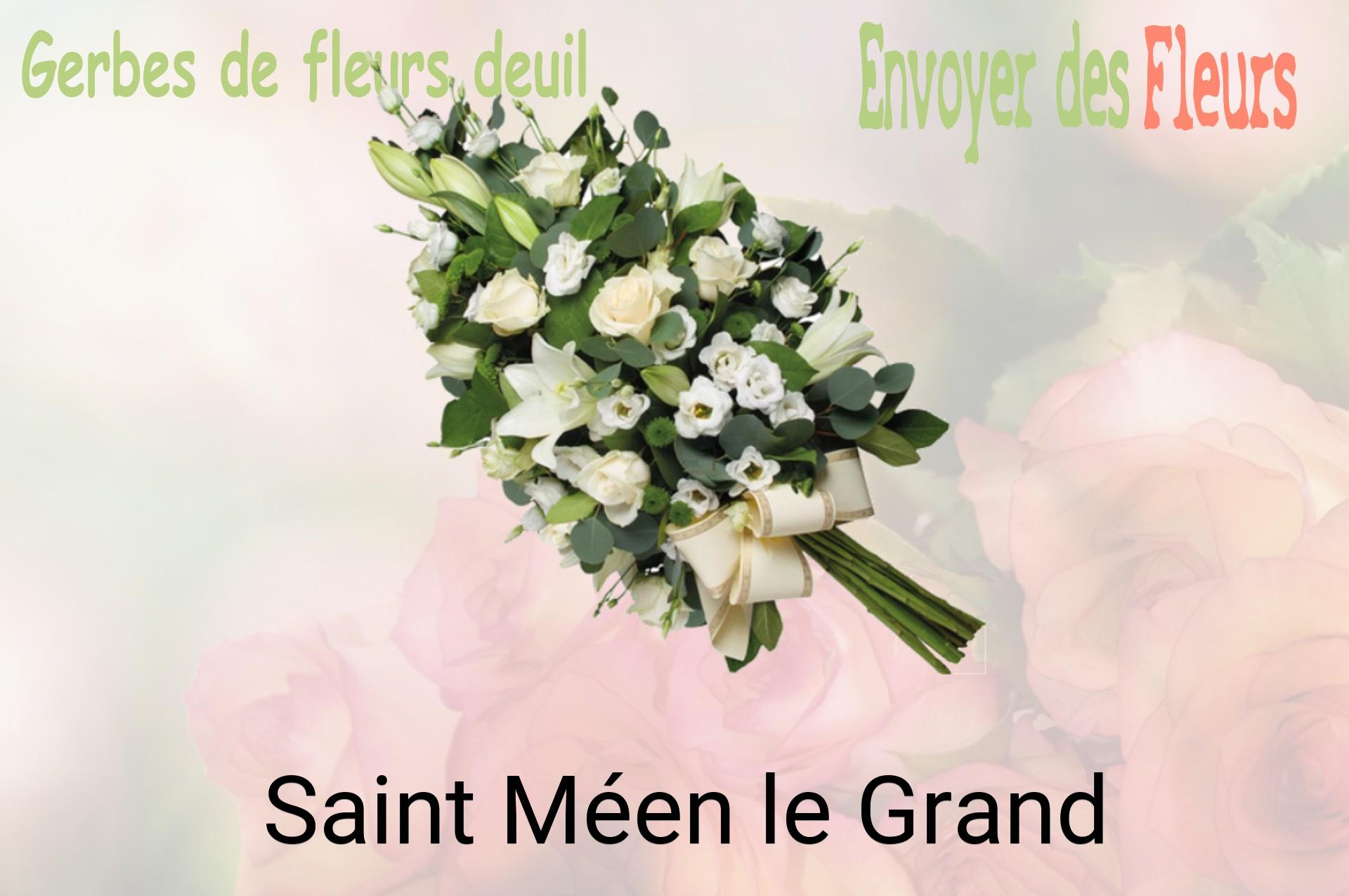 Gerbe de fleurs de deuil livrée à Saint-Méen-le-Grand